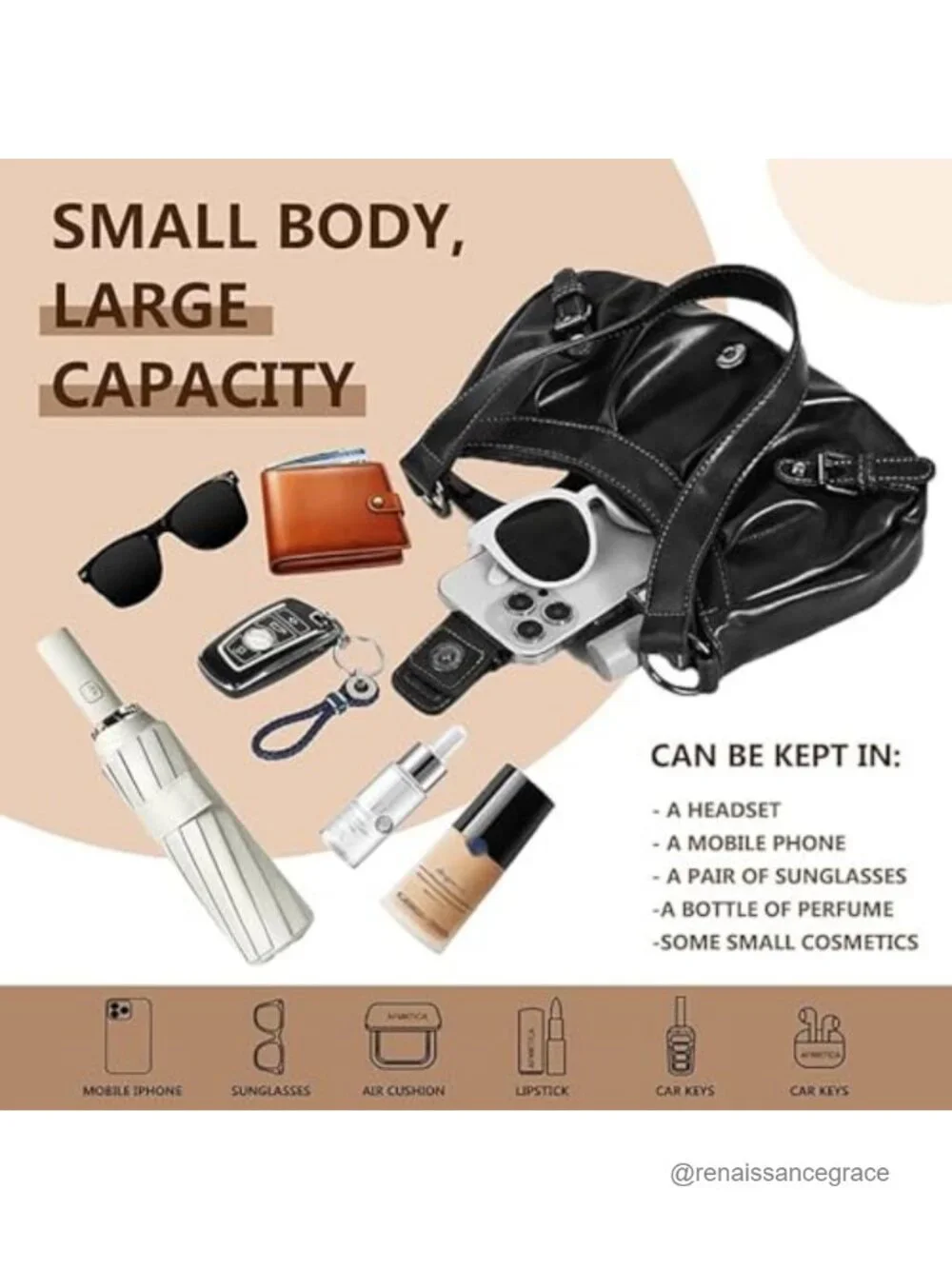 Y2K Hobo Bag Women Faux Leather Top Handle Shoulder Purse Punk Clutch Handbag